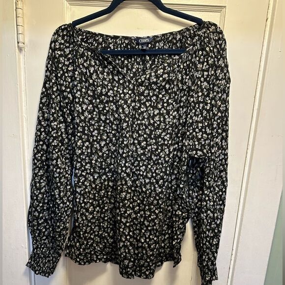 Chaps EUC XXL Blouse with Flowers - Picture 1 of 3